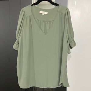 Olive green blouse from the Loft